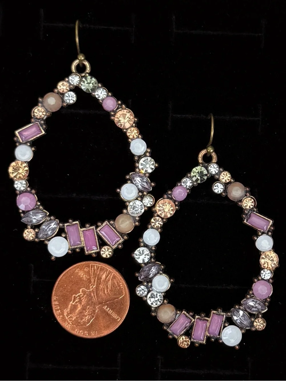 Elegant Multi-Color Bling Weighted Dangle Pierced Earrings